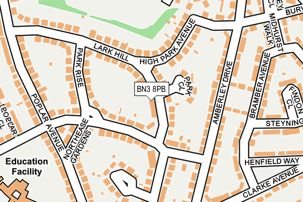 BN3 8PB map - OS OpenMap – Local (Ordnance Survey)