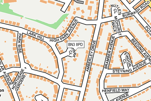 BN3 8PD map - OS OpenMap – Local (Ordnance Survey)