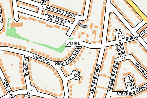 BN3 8PE map - OS OpenMap – Local (Ordnance Survey)