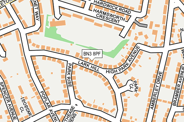 BN3 8PF map - OS OpenMap – Local (Ordnance Survey)