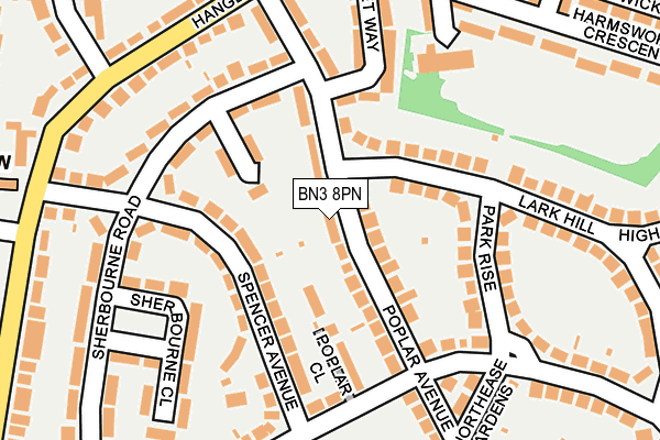 BN3 8PN map - OS OpenMap – Local (Ordnance Survey)
