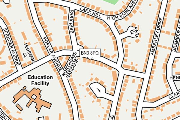 BN3 8PQ map - OS OpenMap – Local (Ordnance Survey)