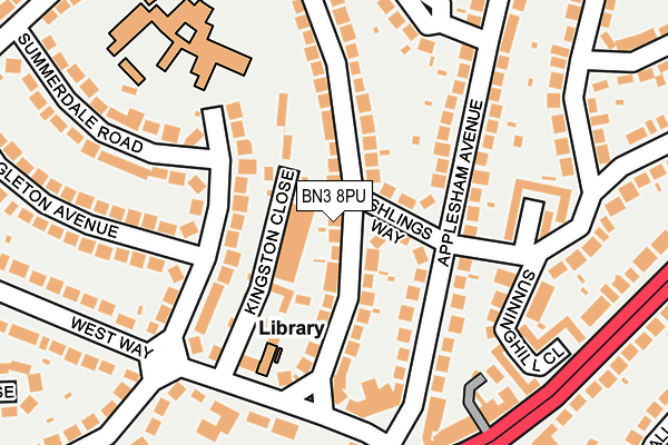 BN3 8PU map - OS OpenMap – Local (Ordnance Survey)