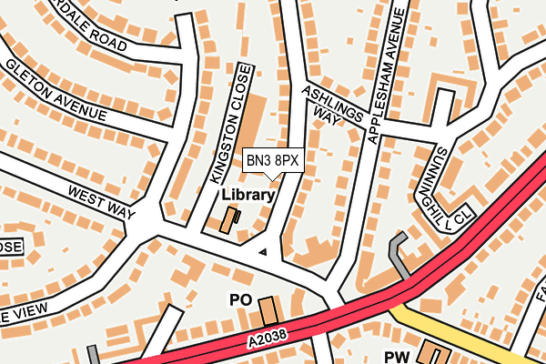 BN3 8PX map - OS OpenMap – Local (Ordnance Survey)