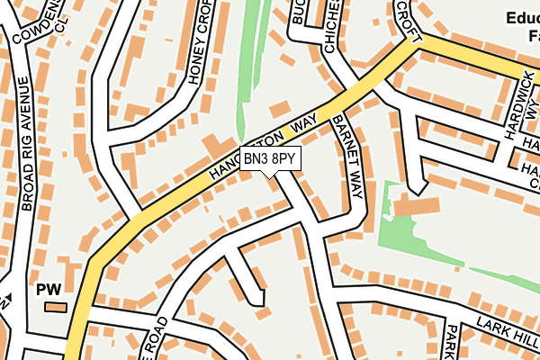 BN3 8PY map - OS OpenMap – Local (Ordnance Survey)