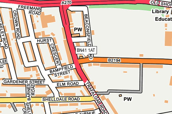 BN41 1AT map - OS OpenMap – Local (Ordnance Survey)