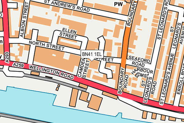 BN41 1EL map - OS OpenMap – Local (Ordnance Survey)