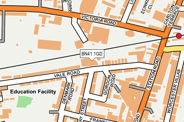 BN41 1GD map - OS OpenMap – Local (Ordnance Survey)