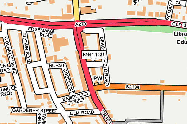 BN41 1GU map - OS OpenMap – Local (Ordnance Survey)