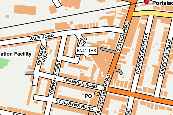 BN41 1HS map - OS OpenMap – Local (Ordnance Survey)