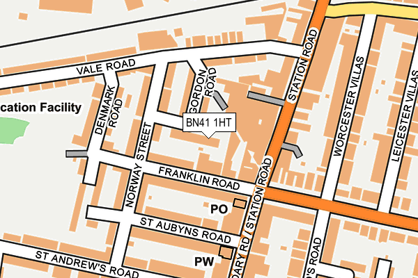BN41 1HT map - OS OpenMap – Local (Ordnance Survey)