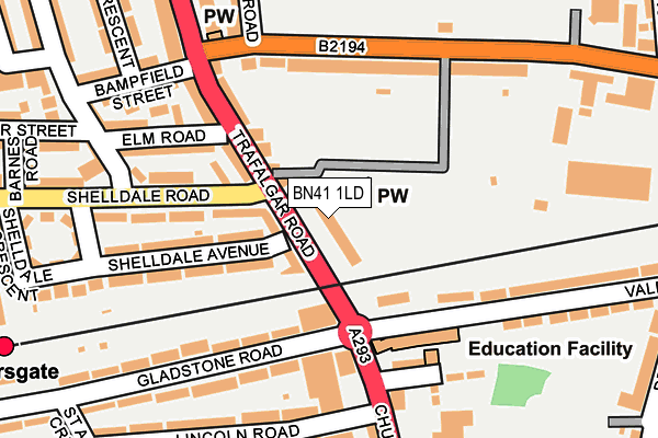 BN41 1LD map - OS OpenMap – Local (Ordnance Survey)