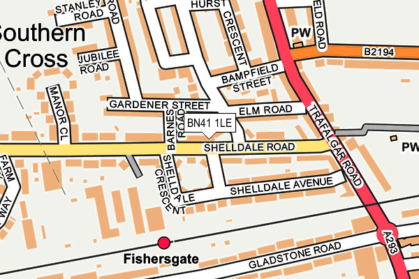 BN41 1LE map - OS OpenMap – Local (Ordnance Survey)