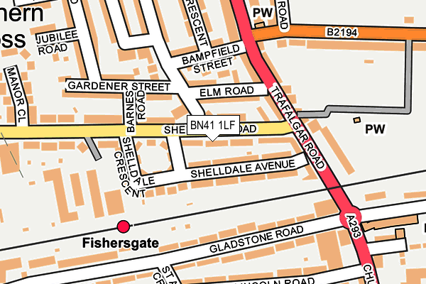 BN41 1LF map - OS OpenMap – Local (Ordnance Survey)
