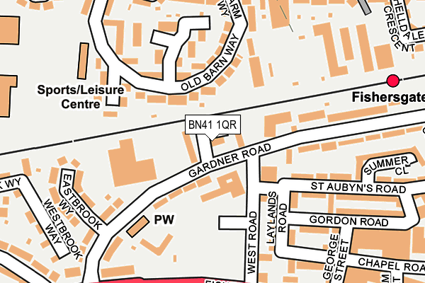 BN41 1QR map - OS OpenMap – Local (Ordnance Survey)