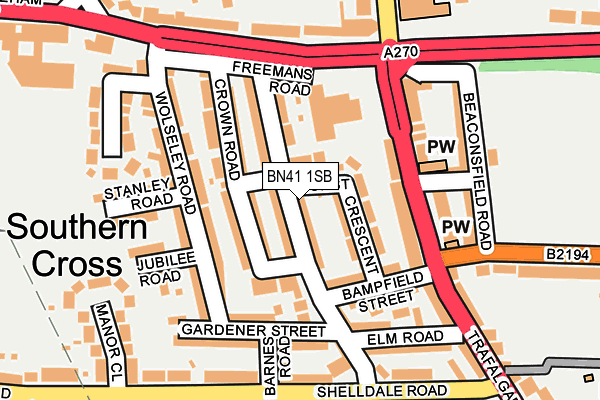 BN41 1SB map - OS OpenMap – Local (Ordnance Survey)