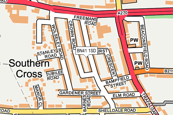 BN41 1SD map - OS OpenMap – Local (Ordnance Survey)