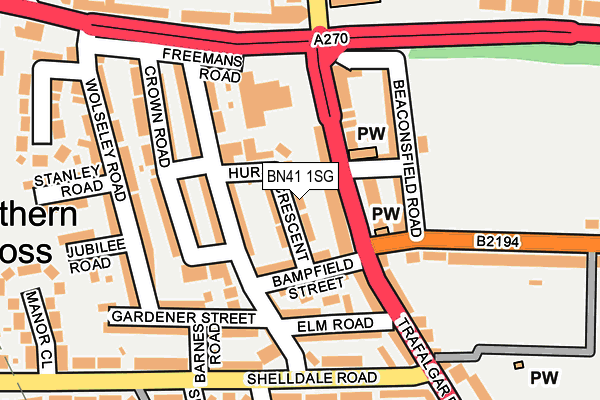 BN41 1SG map - OS OpenMap – Local (Ordnance Survey)