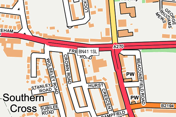 BN41 1SL map - OS OpenMap – Local (Ordnance Survey)