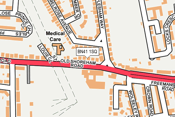 BN41 1SQ map - OS OpenMap – Local (Ordnance Survey)
