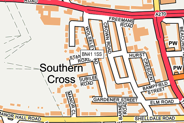 BN41 1SS map - OS OpenMap – Local (Ordnance Survey)
