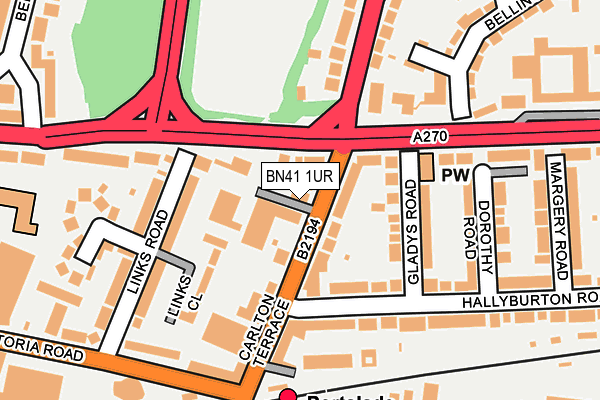 BN41 1UR map - OS OpenMap – Local (Ordnance Survey)