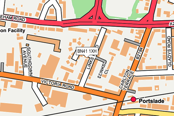 BN41 1XH map - OS OpenMap – Local (Ordnance Survey)