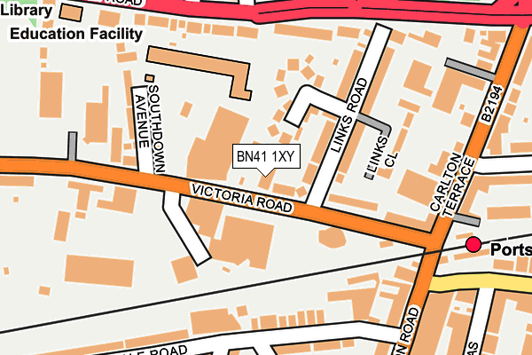 BN41 1XY map - OS OpenMap – Local (Ordnance Survey)