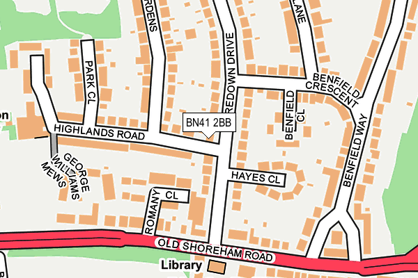 BN41 2BB map - OS OpenMap – Local (Ordnance Survey)