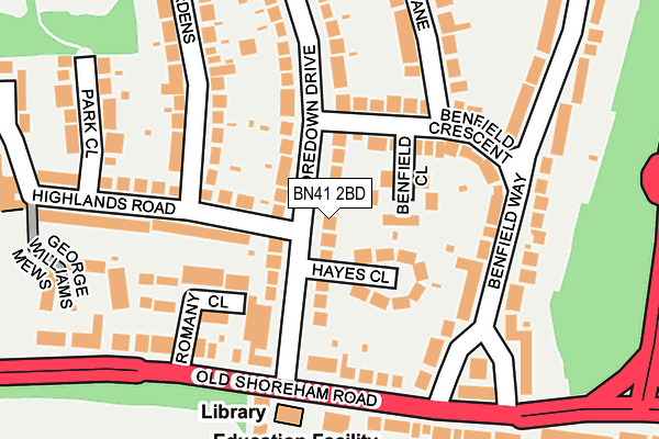 BN41 2BD map - OS OpenMap – Local (Ordnance Survey)