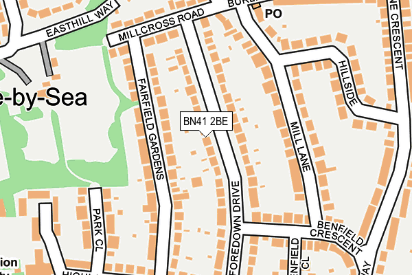 BN41 2BE map - OS OpenMap – Local (Ordnance Survey)