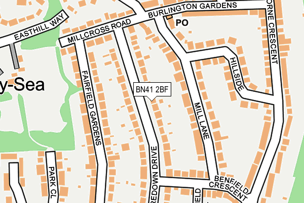 BN41 2BF map - OS OpenMap – Local (Ordnance Survey)