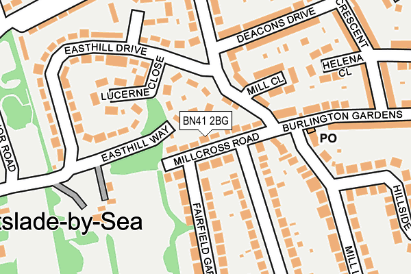 BN41 2BG map - OS OpenMap – Local (Ordnance Survey)