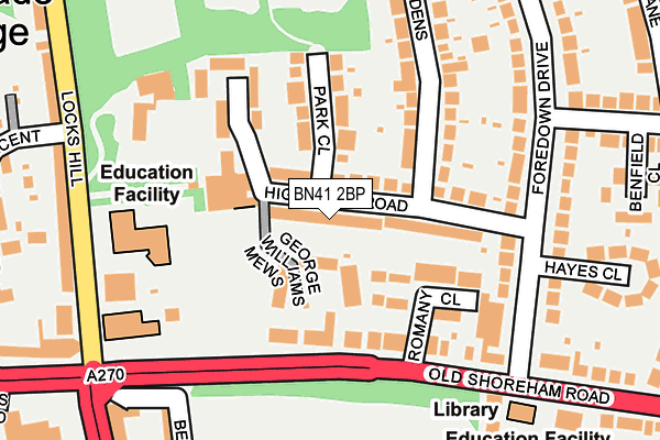 BN41 2BP map - OS OpenMap – Local (Ordnance Survey)