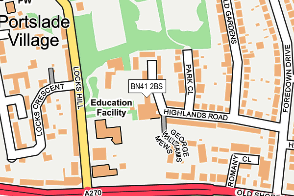 BN41 2BS map - OS OpenMap – Local (Ordnance Survey)