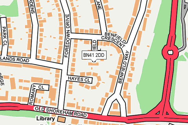 BN41 2DD map - OS OpenMap – Local (Ordnance Survey)