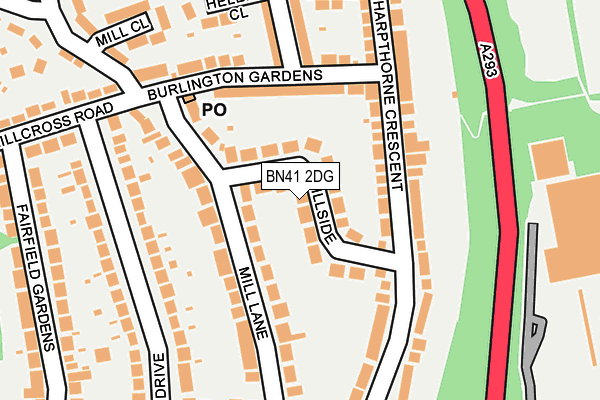 BN41 2DG map - OS OpenMap – Local (Ordnance Survey)