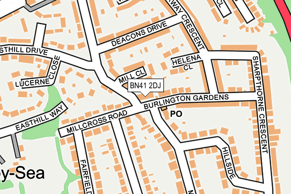 BN41 2DJ map - OS OpenMap – Local (Ordnance Survey)