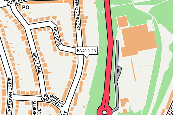 BN41 2DN map - OS OpenMap – Local (Ordnance Survey)