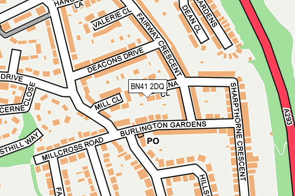 BN41 2DQ map - OS OpenMap – Local (Ordnance Survey)