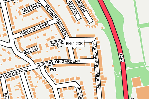 BN41 2DR map - OS OpenMap – Local (Ordnance Survey)