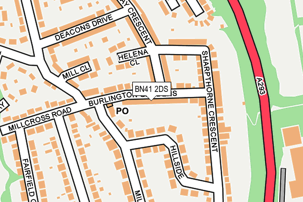 BN41 2DS map - OS OpenMap – Local (Ordnance Survey)