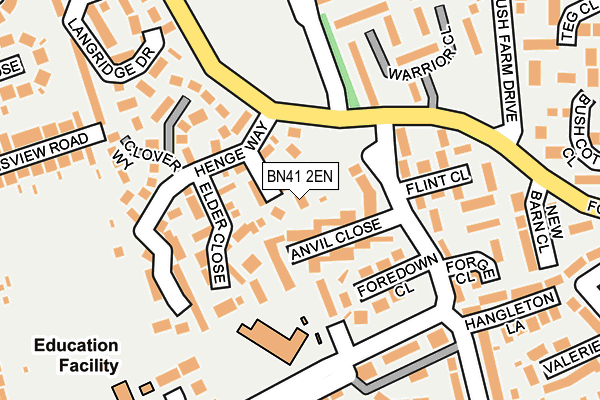 BN41 2EN map - OS OpenMap – Local (Ordnance Survey)