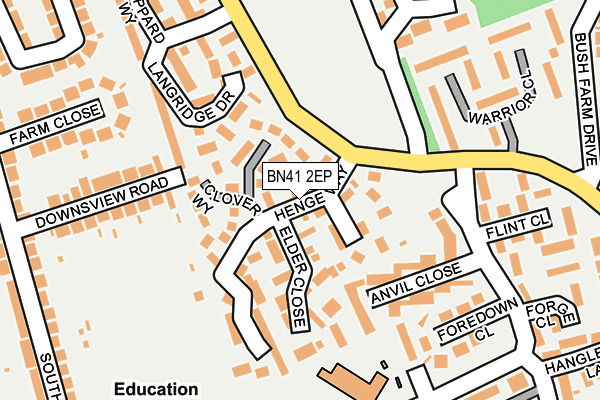 BN41 2EP map - OS OpenMap – Local (Ordnance Survey)