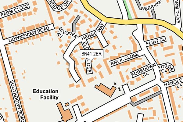 BN41 2ER map - OS OpenMap – Local (Ordnance Survey)