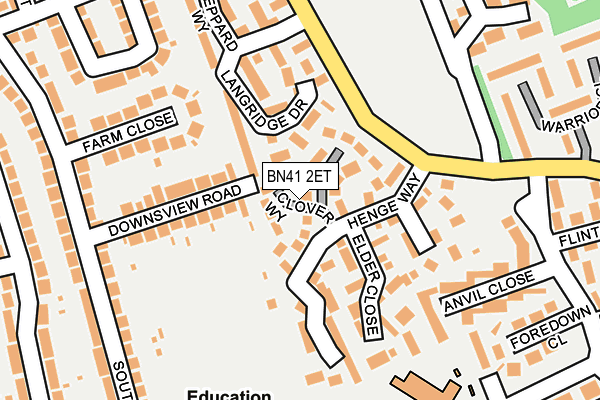 BN41 2ET map - OS OpenMap – Local (Ordnance Survey)