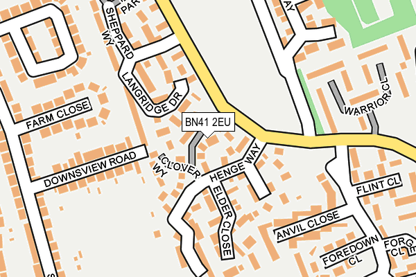 BN41 2EU map - OS OpenMap – Local (Ordnance Survey)