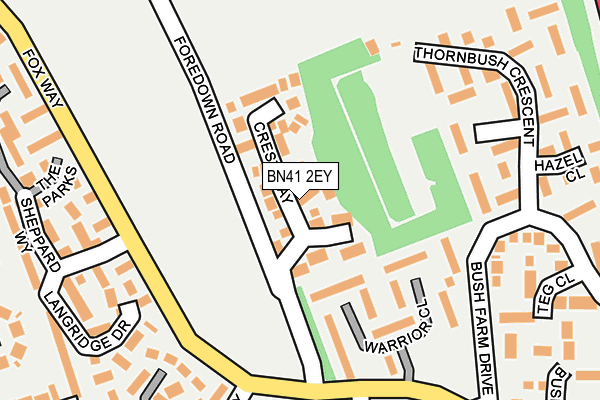 BN41 2EY map - OS OpenMap – Local (Ordnance Survey)