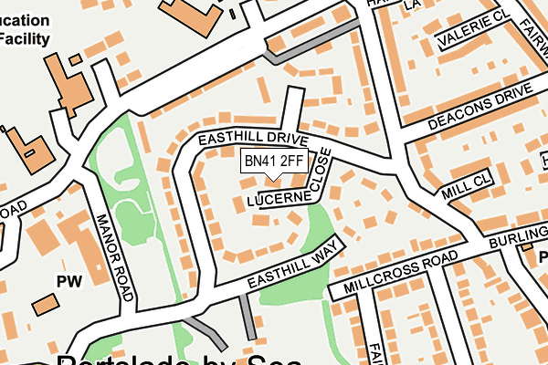 BN41 2FF map - OS OpenMap – Local (Ordnance Survey)