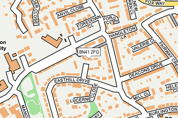 BN41 2FG map - OS OpenMap – Local (Ordnance Survey)